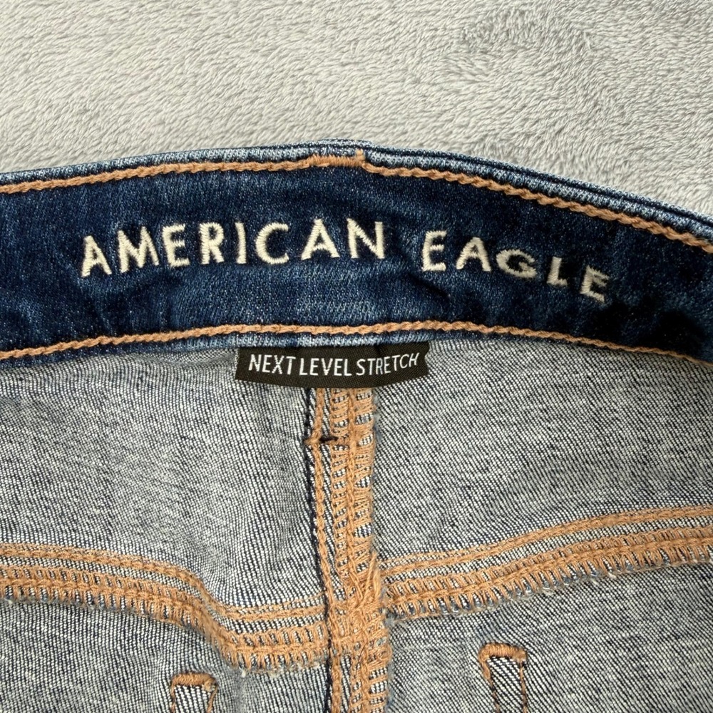 American Eagle Next Level Stretch Distressed Jeggings Skinny Jeans Sz 10 Short - Picture 4 of 16